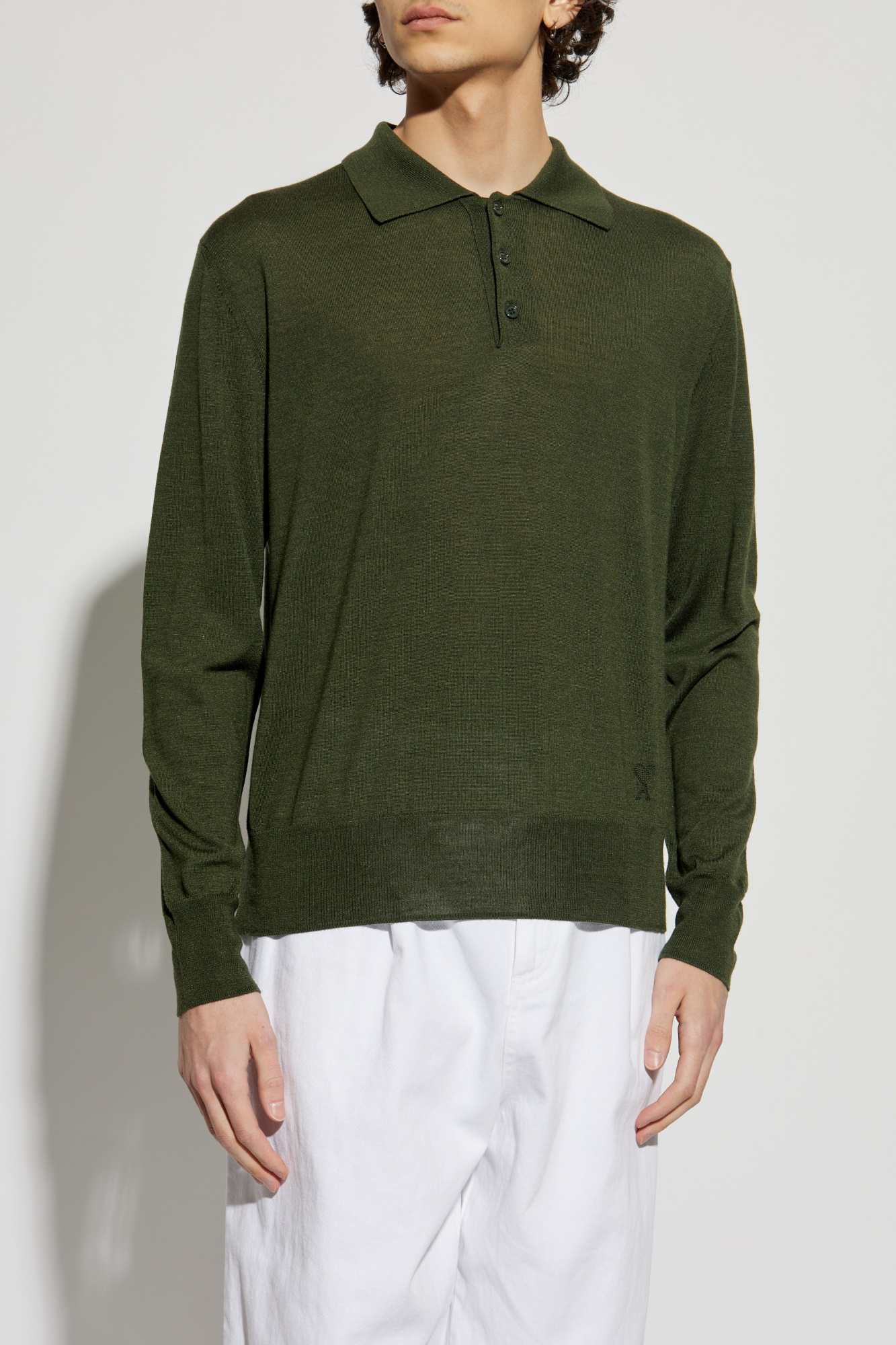 【送料&関税込】Ami Alexandre Mattiussi Green Polo With All- AMI Alexandre Mattiussi Ami De Coeur Polo Shirt, $88